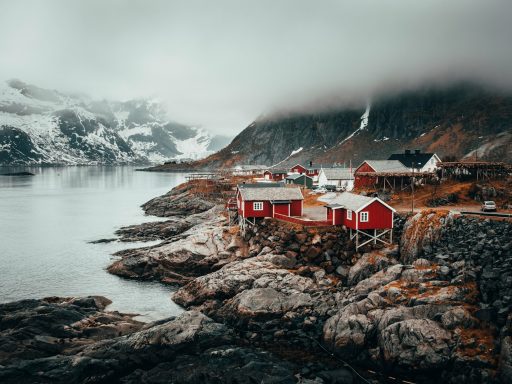 red and grey houses near river during daytime